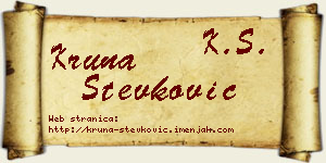 Kruna Stevković vizit kartica